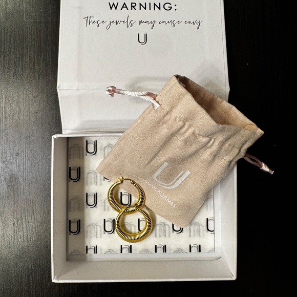 Uncommon James Radiant Gold Ribbed Earrings - Picture 2 of 2